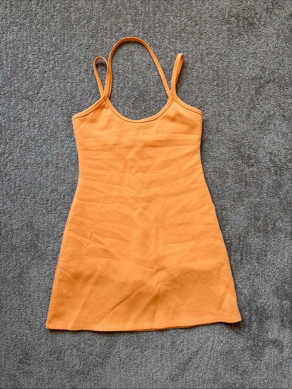 Women’s Orange Mini Dress with Spaghetti Straps